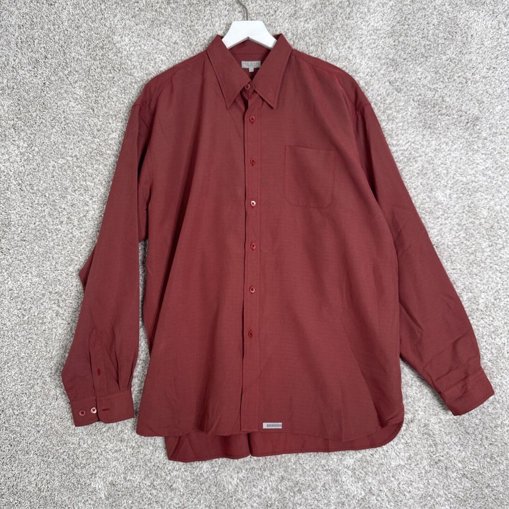 Ted Baker‎ London Shirt Specialist Red Micro-Check Button-Up L/S Shirt SZ 4